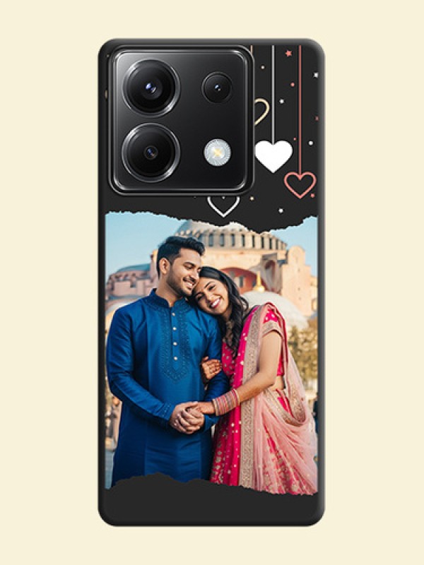 Love Hangings with Splash Wave Picture on Space Black Custom Soft Matte Phone Back Cover - Poco X6 5G