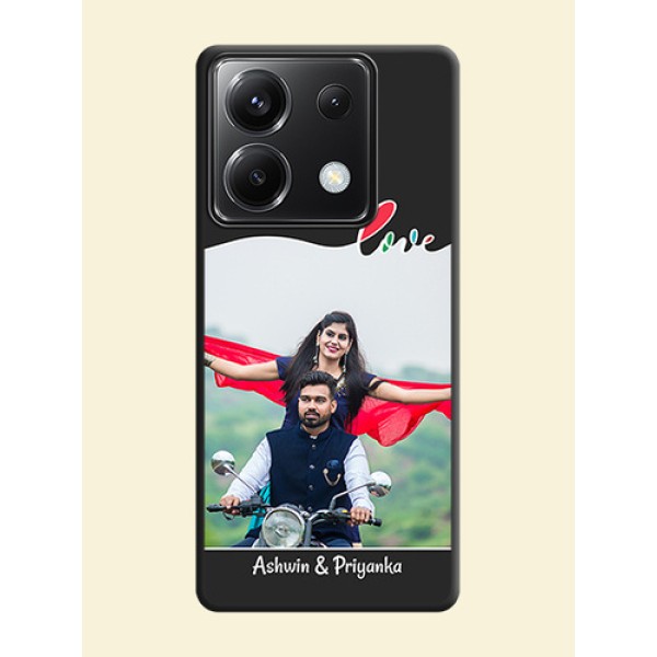 Fall in Love Pattern with Picture - Photo on Space Black Soft Matte Mobile Case - Poco X6 5G Fall in Love Pattern with Picture - Photo on Space Black Soft Matte Mobile Case - Poco X6 5G