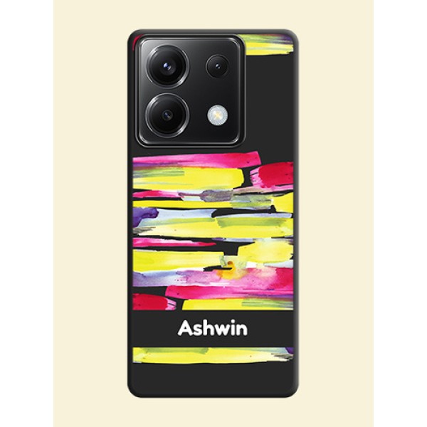 Brush Coloured on Space Black Personalized Soft Matte Phone Covers - Poco X6 5G Brush Coloured on Space Black Personalized Soft Matte Phone Covers - Poco X6 5G