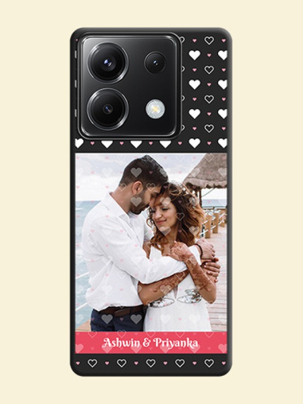 White Color Love Symbols with Text Design - Photo on Space Black Soft Matte Phone Cover - Poco X6 5G