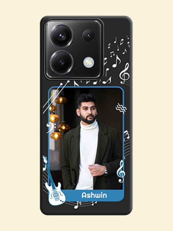 Musical Theme Design with Text - Photo on Space Black Soft Matte Mobile Case - Poco X6 5G