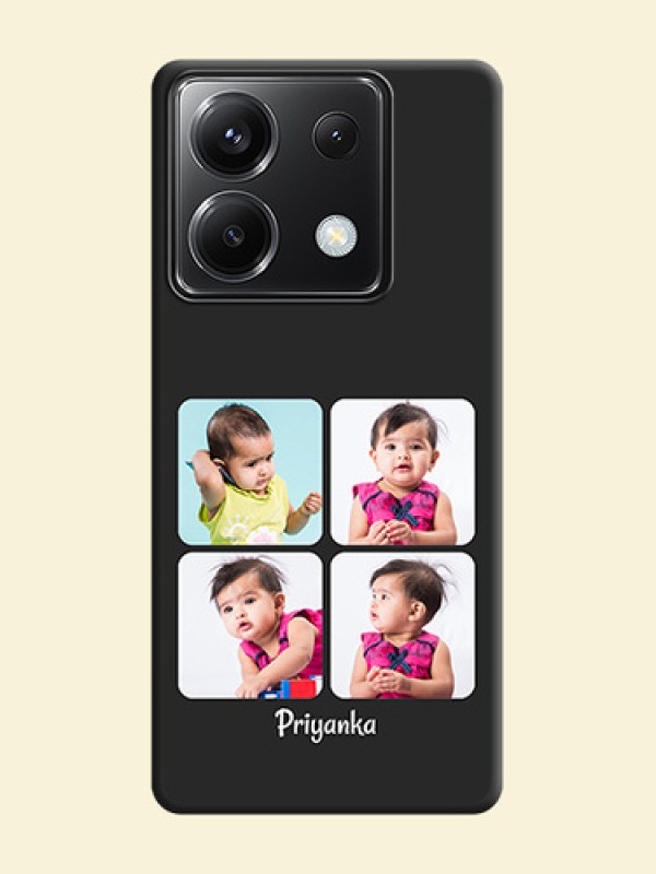 Floral Art with 6 Image Holder - Photo on Space Black Soft Matte Mobile Case - Poco X6 5G