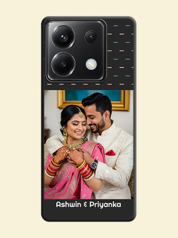 Line Pattern Design with Text on Space Black Custom Soft Matte Phone Back Cover - Poco X6 5G