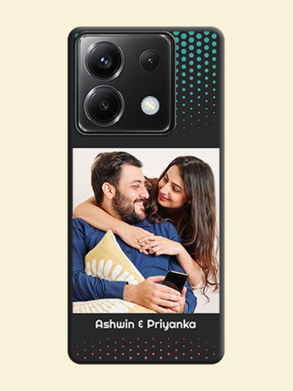 Faded Dots with Grunge Photo Frame and Text on Space Black Custom Soft Matte Phone Cases - Poco X6 5G