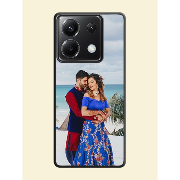 Full Single Pic Upload On Space Black Personalized Soft Matte Phone Covers - Poco X6 5G Full Single Pic Upload On Space Black Personalized Soft Matte Phone Covers - Poco X6 5G