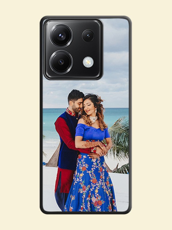 Full Single Pic Upload On Space Black Personalized Soft Matte Phone Covers - Poco X6 5G