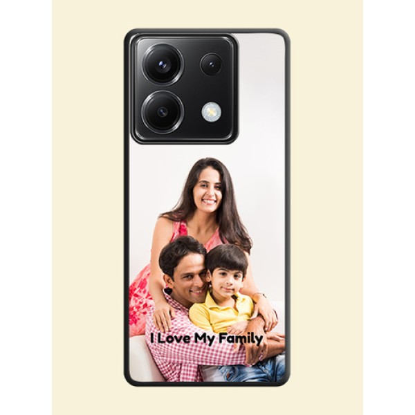 Full Single Pic Upload With Text On Space Black Personalized Soft Matte Phone Covers - Poco X6 5G Full Single Pic Upload With Text On Space Black Personalized Soft Matte Phone Covers - Poco X6 5G