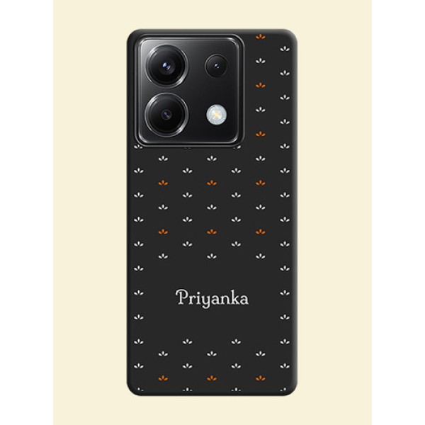 Simple Pattern With Custom Text On Space Black Personalized Soft Matte Phone Covers - Poco X6 5G Simple Pattern With Custom Text On Space Black Personalized Soft Matte Phone Covers - Poco X6 5G
