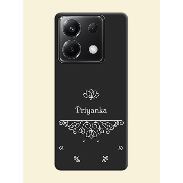 Lotus Garden Custom Text On Space Black Personalized Soft Matte Phone Covers - Poco X6 5G Lotus Garden Custom Text On Space Black Personalized Soft Matte Phone Covers - Poco X6 5G