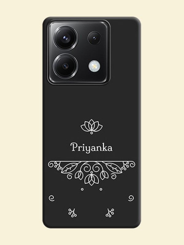 Lotus Garden Custom Text On Space Black Personalized Soft Matte Phone Covers - Poco X6 5G