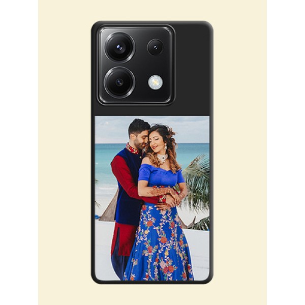 Image Upload With Space Black Color On Custom Soft Matte Mobile Back Cover - Poco X6 5G Image Upload With Space Black Color On Custom Soft Matte Mobile Back Cover - Poco X6 5G