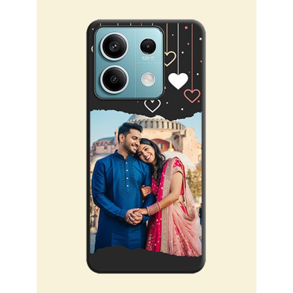 Love Hangings with Splash Wave Picture on Space Black Custom Soft Matte Phone Back Cover - Poco X6 Neo 5G Love Hangings with Splash Wave Picture on Space Black Custom Soft Matte Phone Back Cover - Poco X6 Neo 5G
