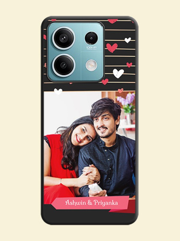 Love Pattern with Name on Pink Ribbon - Photo on Space Black Soft Matte Back Cover - Poco X6 Neo 5G