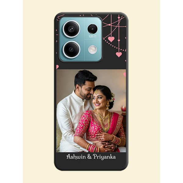 Pink Love Hangings with Text on Space Black Custom Soft Matte Back Cover - Poco X6 Neo 5G Pink Love Hangings with Text on Space Black Custom Soft Matte Back Cover - Poco X6 Neo 5G