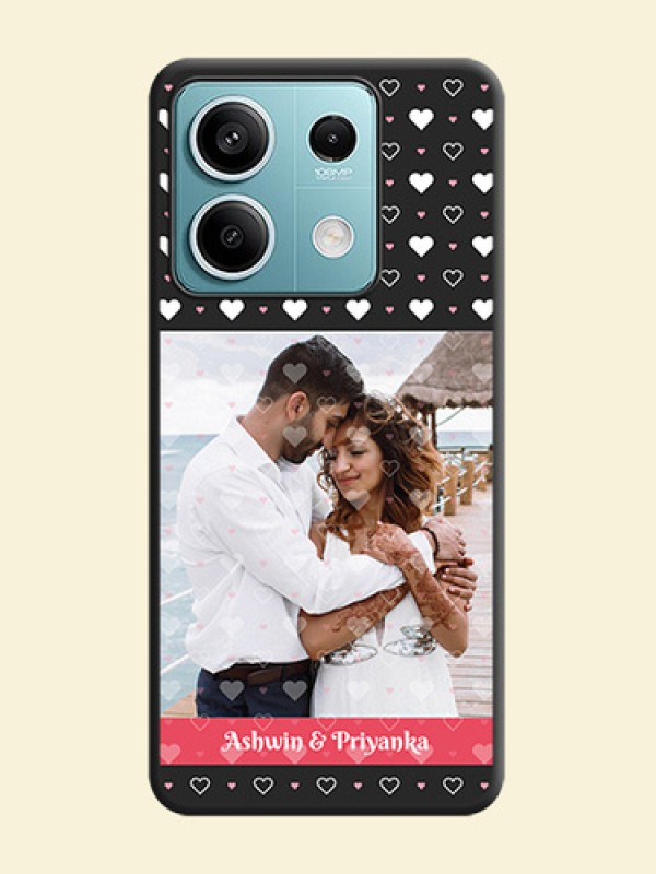 White Color Love Symbols with Text Design - Photo on Space Black Soft Matte Phone Cover - Poco X6 Neo 5G