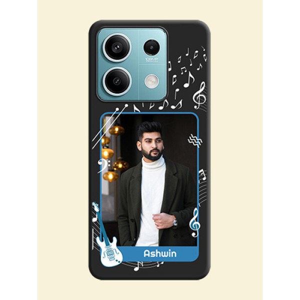 Musical Theme Design with Text - Photo on Space Black Soft Matte Mobile Case - Poco X6 Neo 5G Musical Theme Design with Text - Photo on Space Black Soft Matte Mobile Case - Poco X6 Neo 5G