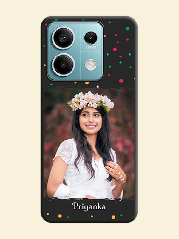 Multicolor Dotted Pattern with Text on Space Black Custom Soft Matte Phone Back Cover - Poco X6 Neo 5G