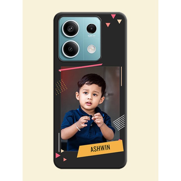 Photo Frame with Triangle Small Dots - Photo on Space Black Soft Matte Back Cover - Poco X6 Neo 5G Photo Frame with Triangle Small Dots - Photo on Space Black Soft Matte Back Cover - Poco X6 Neo 5G