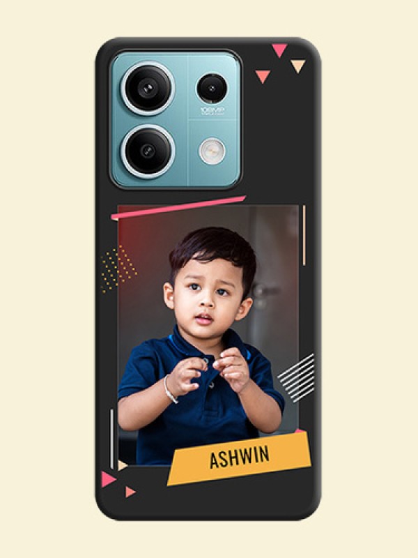 Photo Frame with Triangle Small Dots - Photo on Space Black Soft Matte Back Cover - Poco X6 Neo 5G
