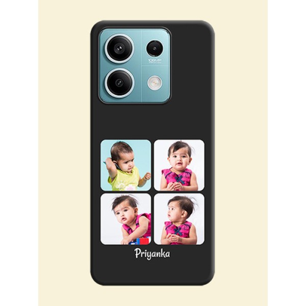 Floral Art with 6 Image Holder - Photo on Space Black Soft Matte Mobile Case - Poco X6 Neo 5G Floral Art with 6 Image Holder - Photo on Space Black Soft Matte Mobile Case - Poco X6 Neo 5G