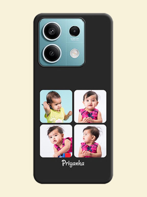 Floral Art with 6 Image Holder - Photo on Space Black Soft Matte Mobile Case - Poco X6 Neo 5G