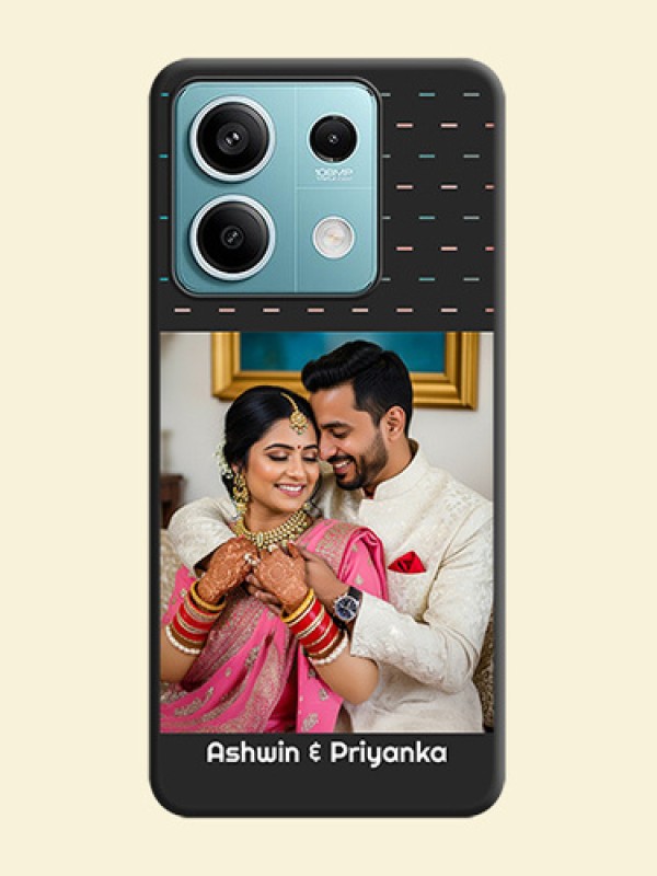 Line Pattern Design with Text on Space Black Custom Soft Matte Phone Back Cover - Poco X6 Neo 5G