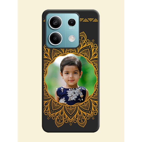 Round Image with Floral Design - Photo on Space Black Soft Matte Mobile Cover - Poco X6 Neo 5G Round Image with Floral Design - Photo on Space Black Soft Matte Mobile Cover - Poco X6 Neo 5G