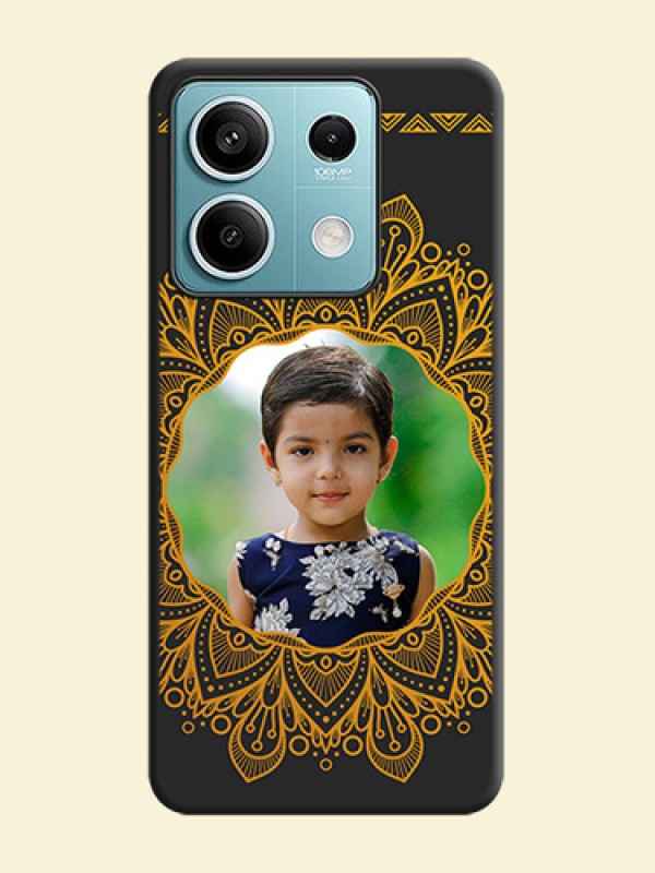 Round Image with Floral Design - Photo on Space Black Soft Matte Mobile Cover - Poco X6 Neo 5G
