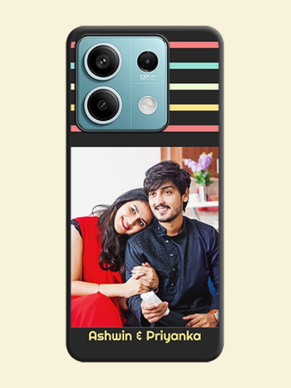Color Stripes with Photo and Text - Photo on Space Black Soft Matte Mobile Case - Poco X6 Neo 5G