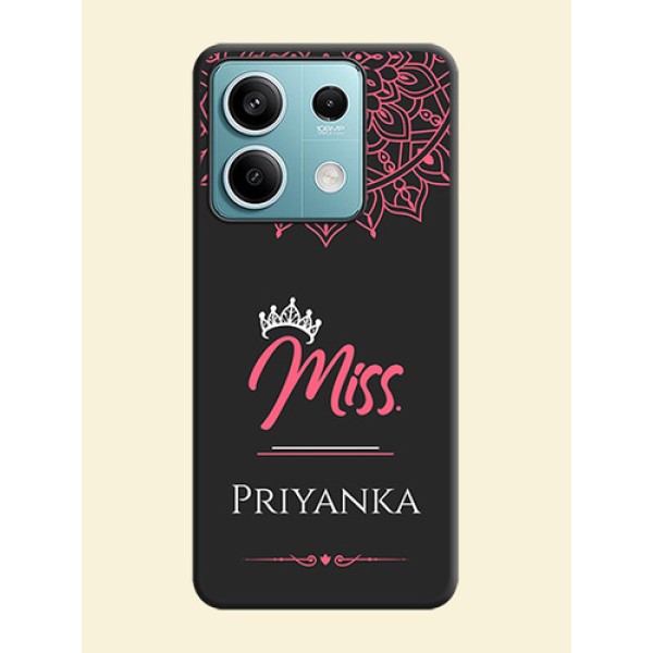 Mrs Name with Floral Design on Space Black Personalized Soft Matte Phone Covers - Poco X6 Neo 5G Mrs Name with Floral Design on Space Black Personalized Soft Matte Phone Covers - Poco X6 Neo 5G