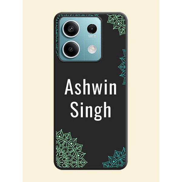 Your Name with Floral Design on Space Black Custom Soft Matte Back Cover - Poco X6 Neo 5G Your Name with Floral Design on Space Black Custom Soft Matte Back Cover - Poco X6 Neo 5G