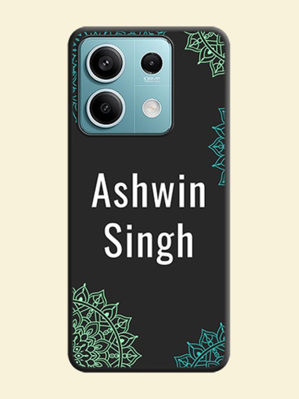 Your Name with Floral Design on Space Black Custom Soft Matte Back Cover - Poco X6 Neo 5G