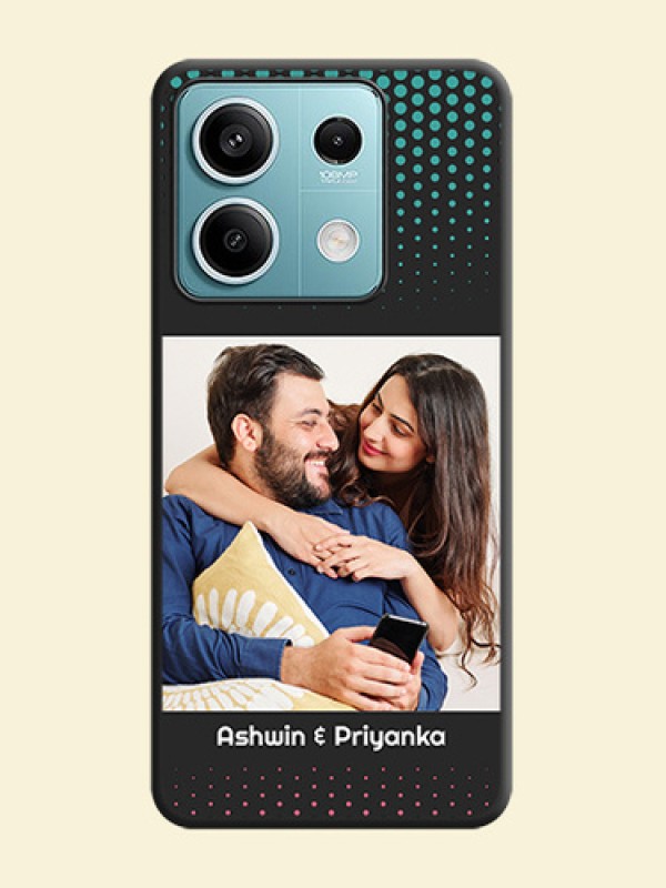 Faded Dots with Grunge Photo Frame and Text on Space Black Custom Soft Matte Phone Cases - Poco X6 Neo 5G