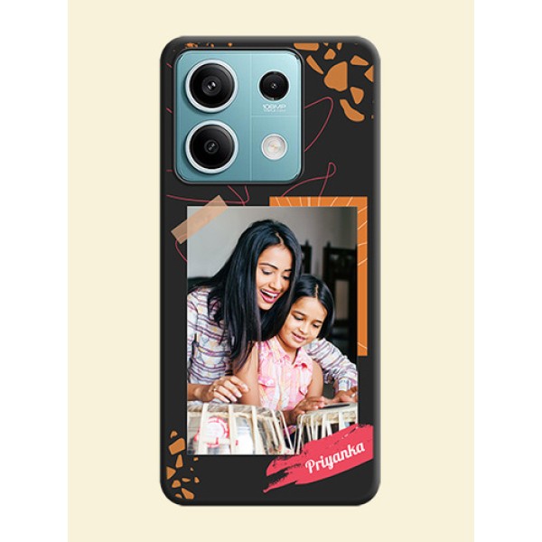 Orange Photo Frame on Space Black Custom Soft Matte Phone Back Cover - Poco X6 Neo 5G Orange Photo Frame on Space Black Custom Soft Matte Phone Back Cover - Poco X6 Neo 5G