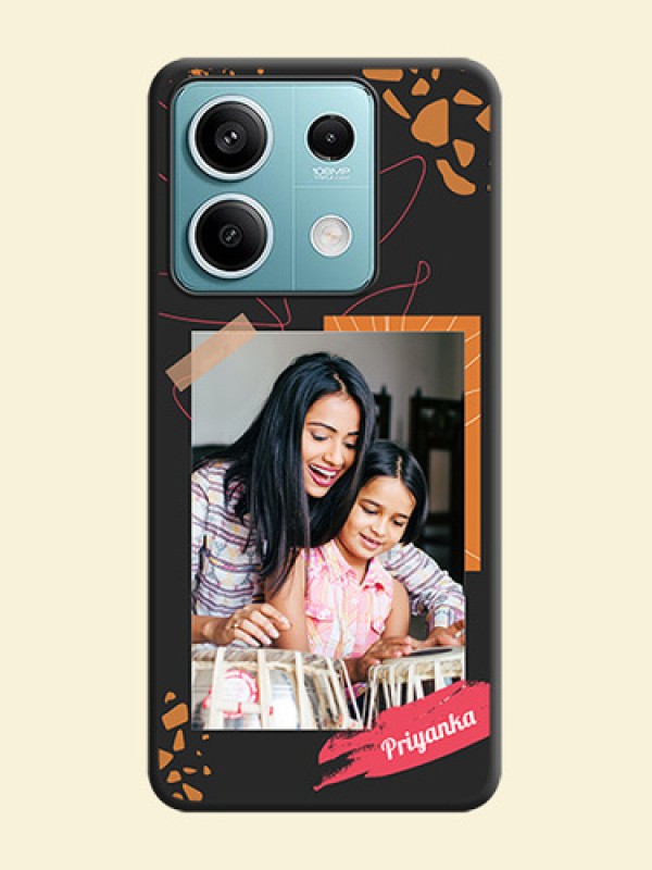 Orange Photo Frame on Space Black Custom Soft Matte Phone Back Cover - Poco X6 Neo 5G