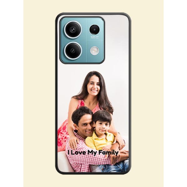 Full Single Pic Upload With Text On Space Black Personalized Soft Matte Phone Covers - Poco X6 Neo 5G Full Single Pic Upload With Text On Space Black Personalized Soft Matte Phone Covers - Poco X6 Neo 5G