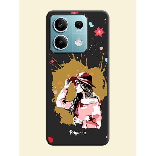 Mordern Lady With Color Splash Background With Custom Text On Space Black Personalized Soft Matte Phone Covers - Poco X6 Neo 5G Mordern Lady With Color Splash Background With Custom Text On Space Black Personalized Soft Matte Phone Covers - Poco X6 Neo 5G