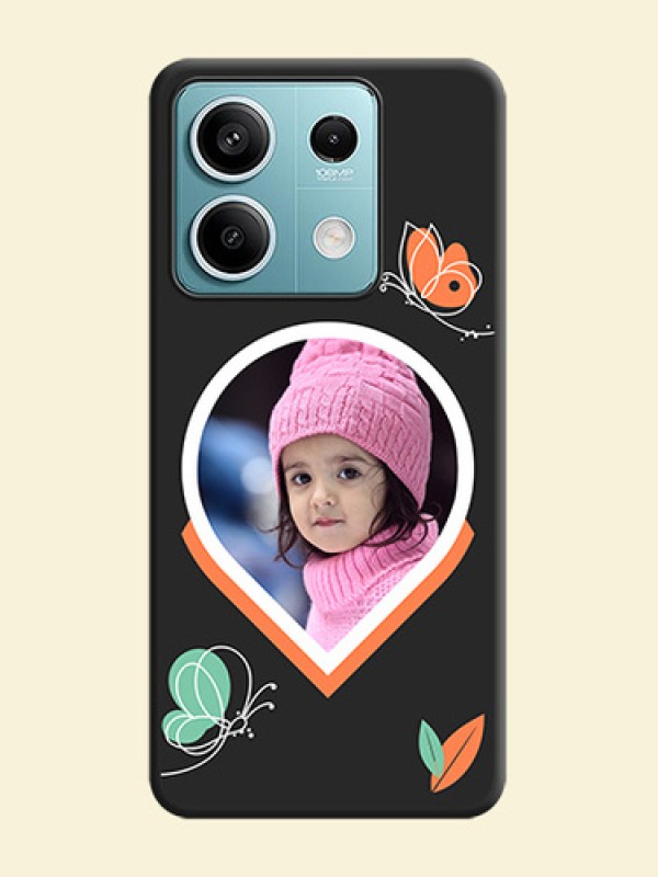 Upload Pic With Simple Butterly Design On Space Black Personalized Soft Matte Phone Covers - Poco X6 Neo 5G