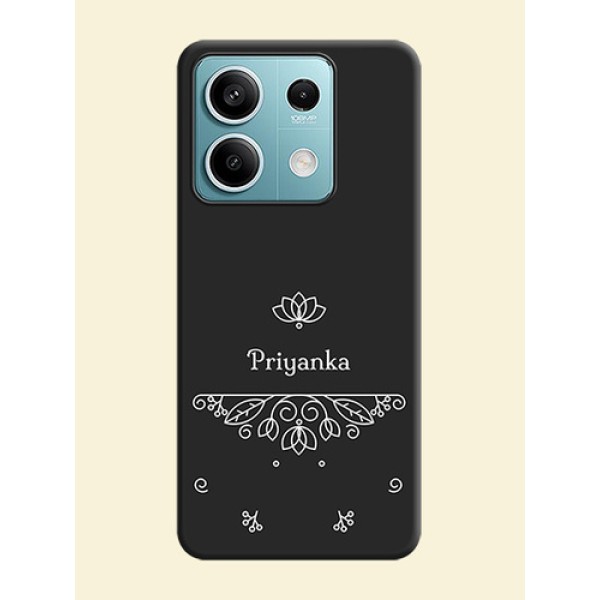 Lotus Garden Custom Text On Space Black Personalized Soft Matte Phone Covers - Poco X6 Neo 5G Lotus Garden Custom Text On Space Black Personalized Soft Matte Phone Covers - Poco X6 Neo 5G