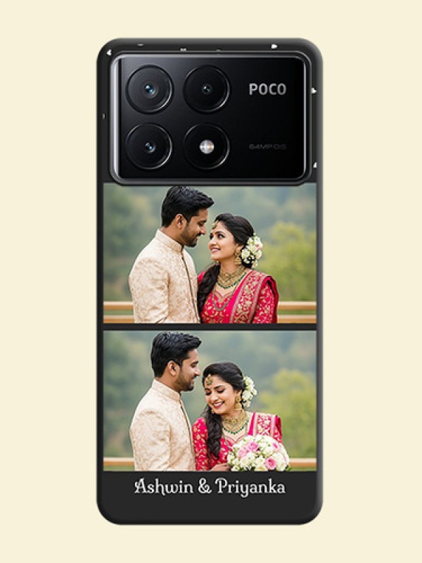 Miniature Love Symbols with Name on Space Black Custom Soft Matte Back Cover - Poco X6 Pro 5G