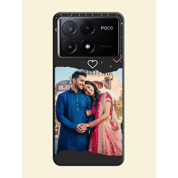 Love Hangings with Splash Wave Picture on Space Black Custom Soft Matte Phone Back Cover - Poco X6 Pro 5G Love Hangings with Splash Wave Picture on Space Black Custom Soft Matte Phone Back Cover - Poco X6 Pro 5G