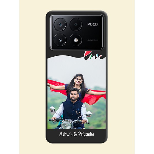 Fall in Love Pattern with Picture - Photo on Space Black Soft Matte Mobile Case - Poco X6 Pro 5G Fall in Love Pattern with Picture - Photo on Space Black Soft Matte Mobile Case - Poco X6 Pro 5G