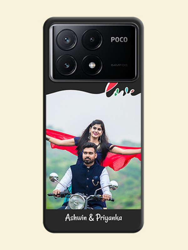 Fall in Love Pattern with Picture - Photo on Space Black Soft Matte Mobile Case - Poco X6 Pro 5G