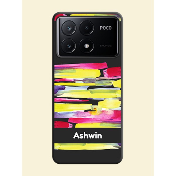 Brush Coloured on Space Black Personalized Soft Matte Phone Covers - Poco X6 Pro 5G Brush Coloured on Space Black Personalized Soft Matte Phone Covers - Poco X6 Pro 5G