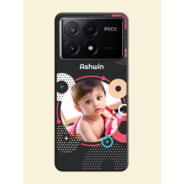 Multicoloured Round Image on Personalised Space Black Soft Matte Cases - Poco X6 Pro 5G Multicoloured Round Image on Personalised Space Black Soft Matte Cases - Poco X6 Pro 5G
