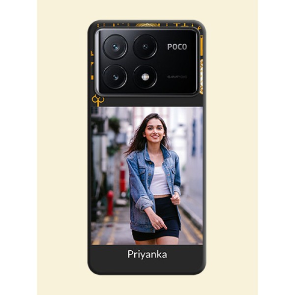 Decorative Design with Text on Space Black Custom Soft Matte Back Cover - Poco X6 Pro 5G Decorative Design with Text on Space Black Custom Soft Matte Back Cover - Poco X6 Pro 5G