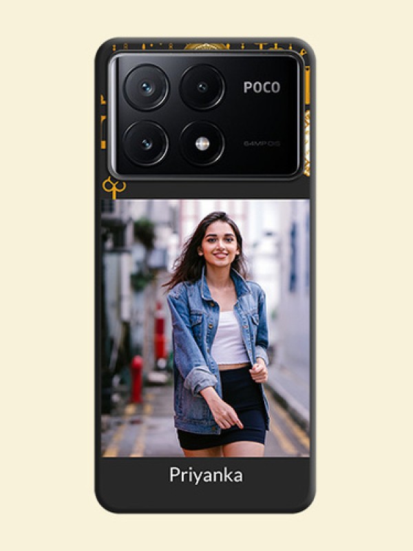 Decorative Design with Text on Space Black Custom Soft Matte Back Cover - Poco X6 Pro 5G