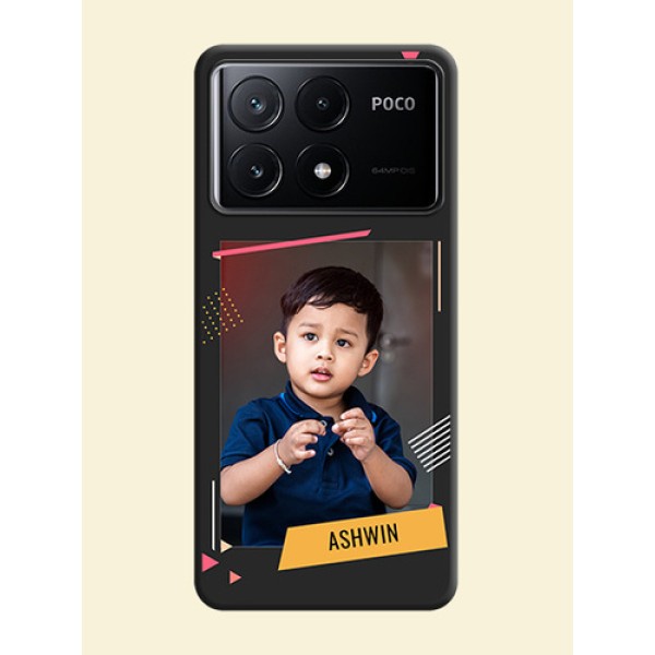 Photo Frame with Triangle Small Dots - Photo on Space Black Soft Matte Back Cover - Poco X6 Pro 5G Photo Frame with Triangle Small Dots - Photo on Space Black Soft Matte Back Cover - Poco X6 Pro 5G