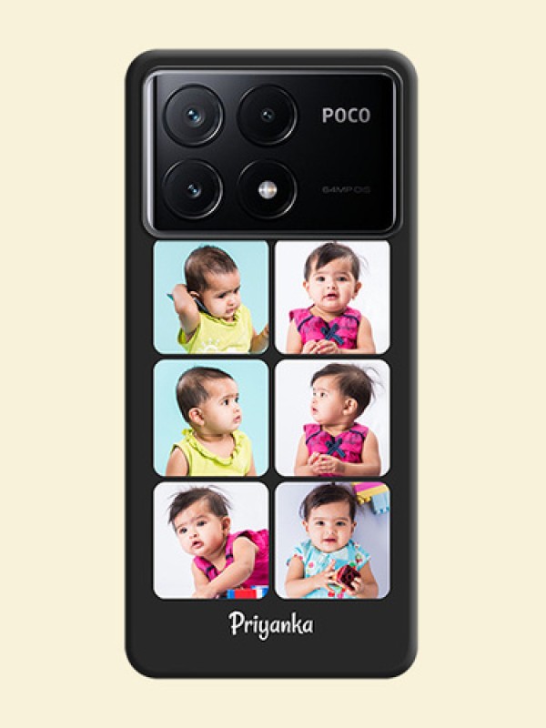 Floral Art with 6 Image Holder - Photo on Space Black Soft Matte Mobile Case - Poco X6 Pro 5G