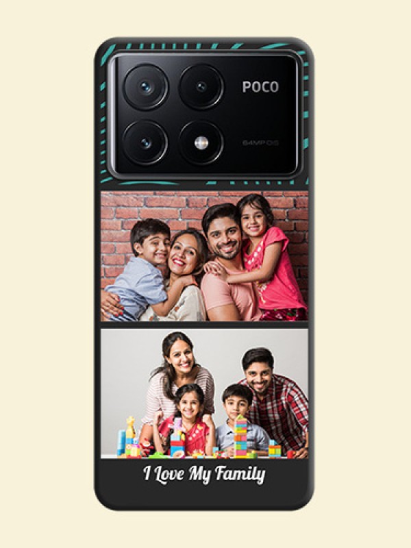 Wave Pattern with 2 Image Holder on Space Black Personalized Soft Matte Phone Covers - Poco X6 Pro 5G